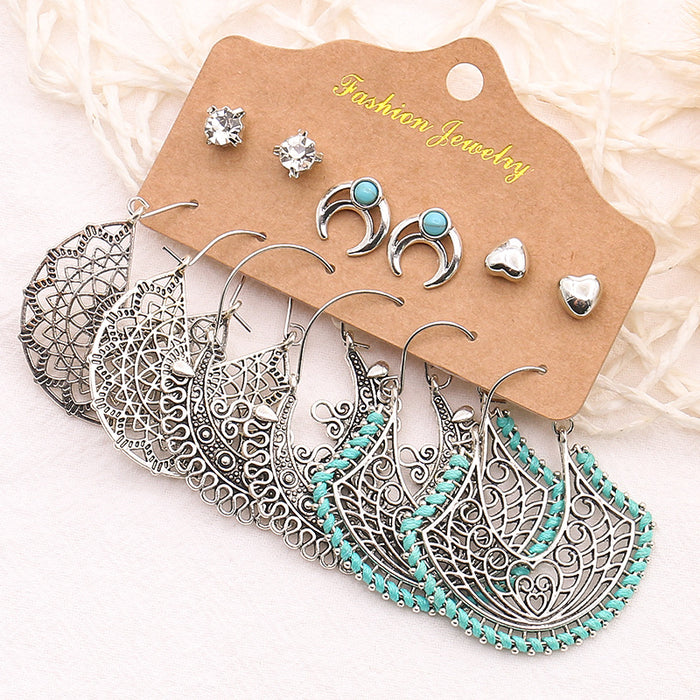 Wholesale Stud Earrings 6 Piece Set Snake Owl Marine Collection JDC-ES-HH015