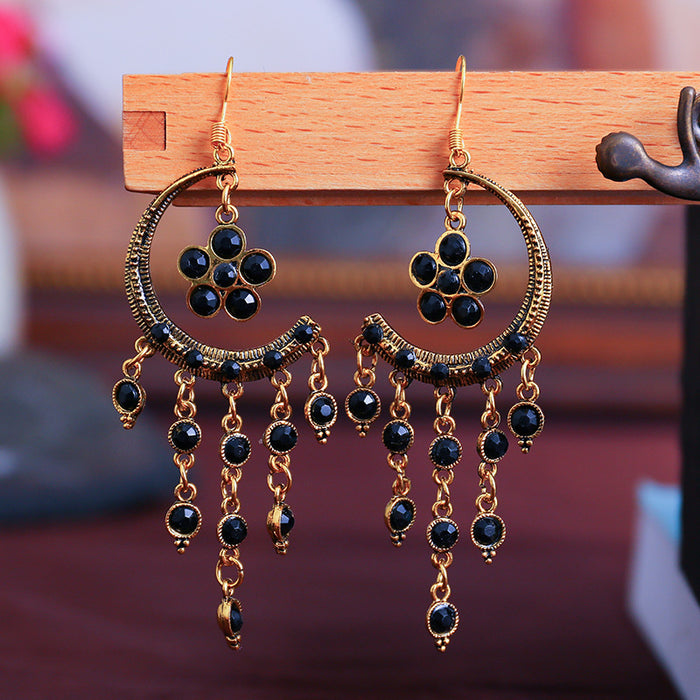 Wholesale Tassel Vintage Metal Earrings MOQ≥2 JDC-ES-Daiq043