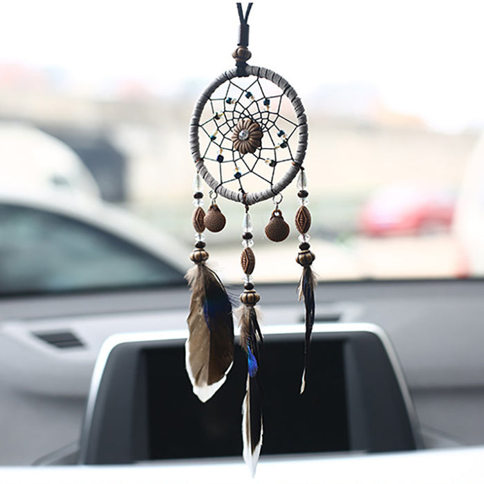 Jewelry WholesaleWholesale Cotton Thread Woven Feather Dreamcatcher Car Pendant MOQ≥2 JDC-DC-BWei001 Dreamcatcher 宝唯 %variant_option1% %variant_option2% %variant_option3%  Factory Price JoyasDeChina Joyas De China