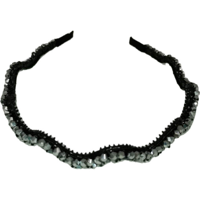 Wholesale Crystal Two Row Wave S Type With Teeth Hand Beaded Hairpin MOQ≥12 JDC-HD-BTang002