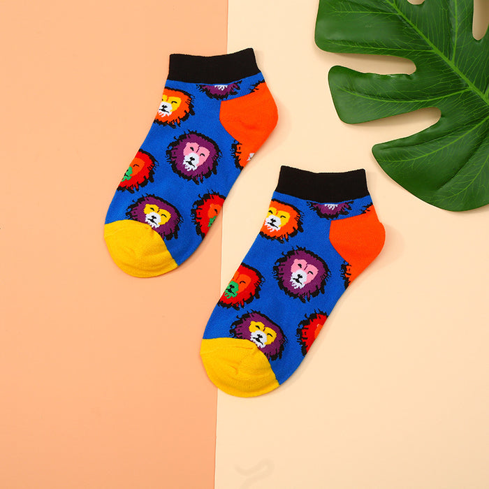 Wholesale Animal Unisex Thin Cotton Socks Shallow Low Top MOQ≥5  JDC-SK-XinH008