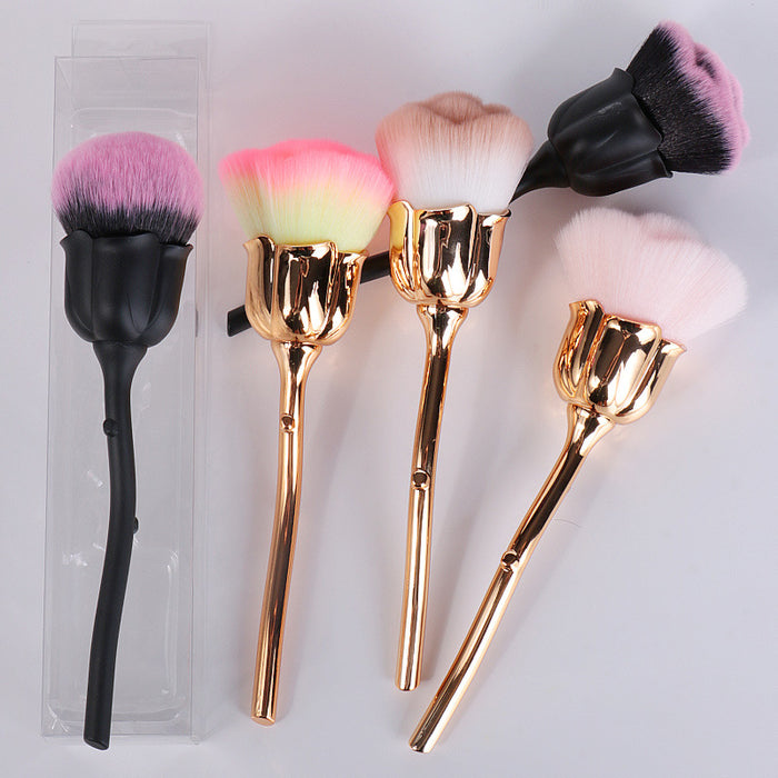 Wholesale Nylon Fiber Hair Plastic Rose Cosmetic Brush MOQ≥3 JDC-MB-YSN001