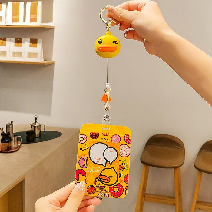 Wholesale Cartoon Duck PVC Retractable Keychain (M) JDC-KC-BaiM023