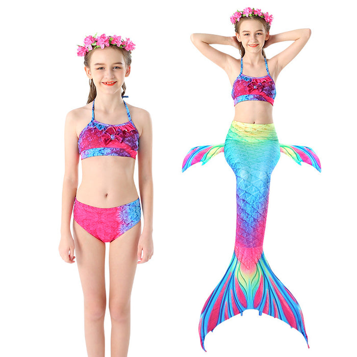 Wholesale Three Piece Mermaid Swimsuit Kids Swimwear Bikini JDC-SW-ManT003