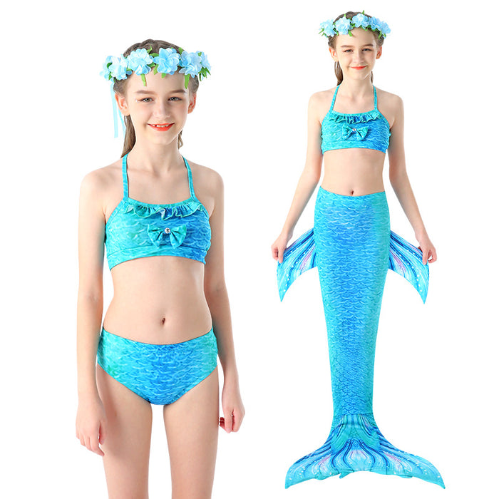 Wholesale Three Piece Mermaid Swimsuit Kids Swimwear Bikini JDC-SW-ManT003