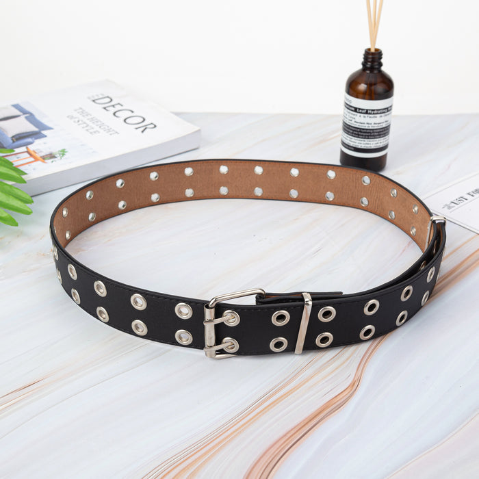 Wholesale Punk Style Double Exhaust Eye PU Belt JDC-WB-SuiY002