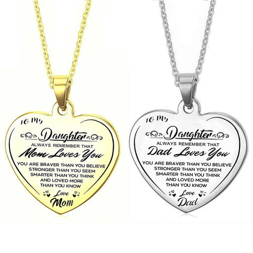 Jewelry WholesaleWholesale Stainless Steel Necklace Heart Lettering Peach Heart Pendant MOQ≥2 JDC-NE-HuH004 Necklaces 胡贺 %variant_option1% %variant_option2% %variant_option3%  Factory Price JoyasDeChina Joyas De China