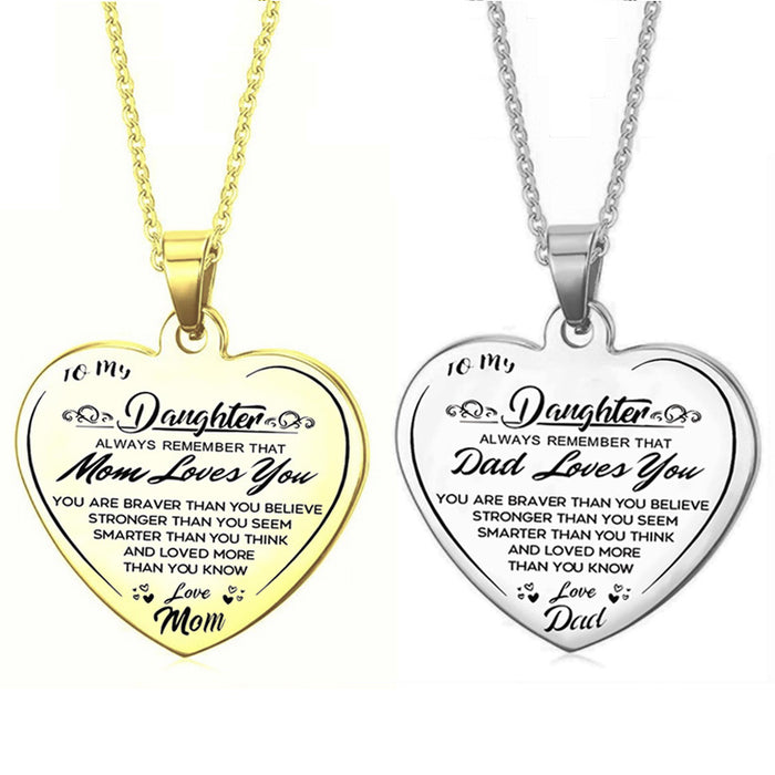 Jewelry WholesaleWholesale Stainless Steel Necklace Heart Lettering Peach Heart Pendant MOQ≥2 JDC-NE-HuH004 Necklaces 胡贺 %variant_option1% %variant_option2% %variant_option3%  Factory Price JoyasDeChina Joyas De China