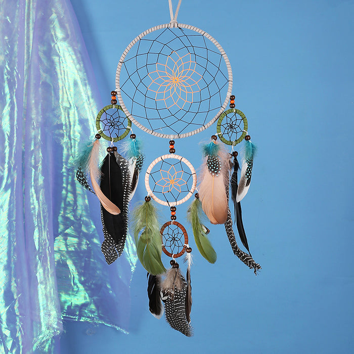 Jewelry WholesaleWholesale Indian Style Vintage Feather Cotton Thread Dreamcatcher MOQ≥2 JDC-DC-BeiT001 Dreamcatcher 蓓通 %variant_option1% %variant_option2% %variant_option3%  Factory Price JoyasDeChina Joyas De China