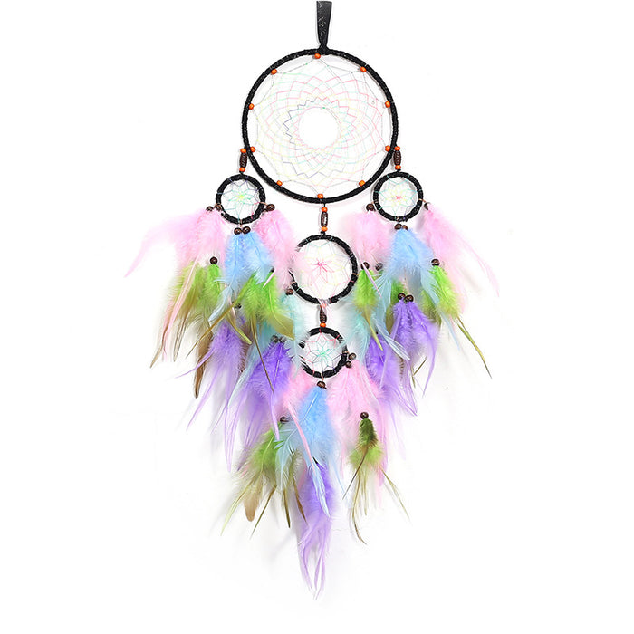 Wholesale woven finished colorful romantic dreamcatcher decoration MOQ≥2 JDC-DC-MGu037