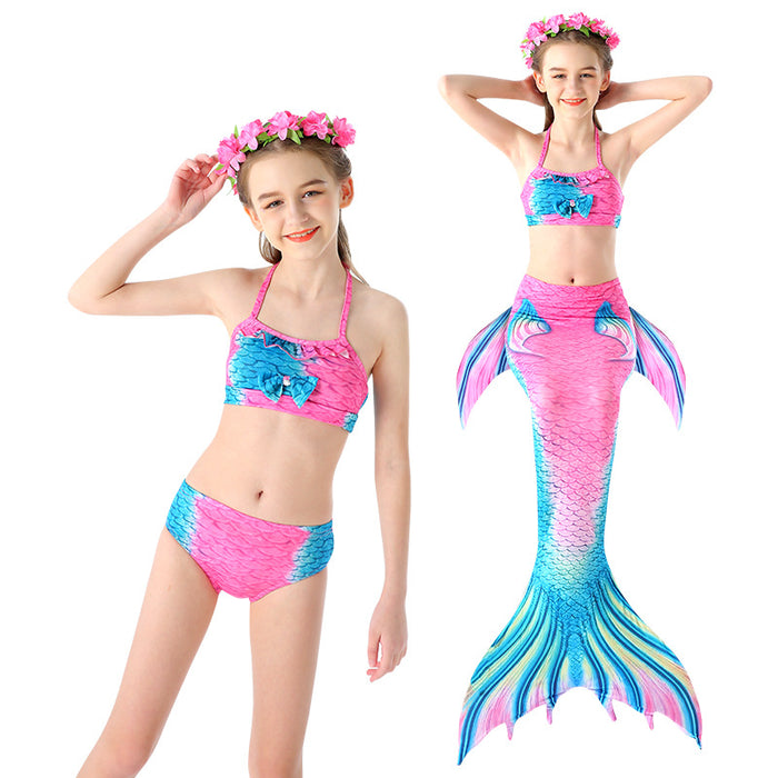 Wholesale Three Piece Mermaid Swimsuit Kids Swimwear Bikini JDC-SW-ManT003