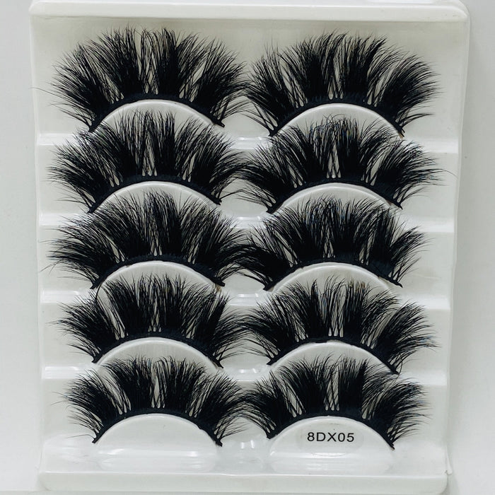 Wholesale 20mm Mink Multi-Layer Thick Eyelashes 5 Pairs Pack JDC-EY-MYan001