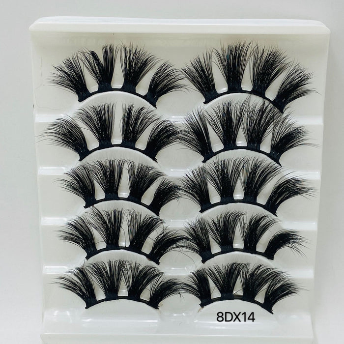 Wholesale 20mm Mink Multi-Layer Thick Eyelashes 5 Pairs Pack JDC-EY-MYan001