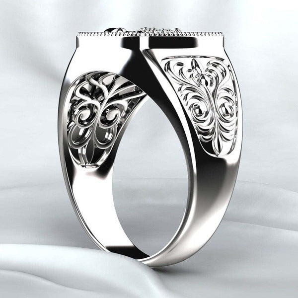 Jewelry WholesaleWholesale Scorpio Embossed Men's 925 Silver Plated Memorial Day Ring JDC-RS-Sanj023 Rings 三杰 %variant_option1% %variant_option2% %variant_option3%  Factory Price JoyasDeChina Joyas De China