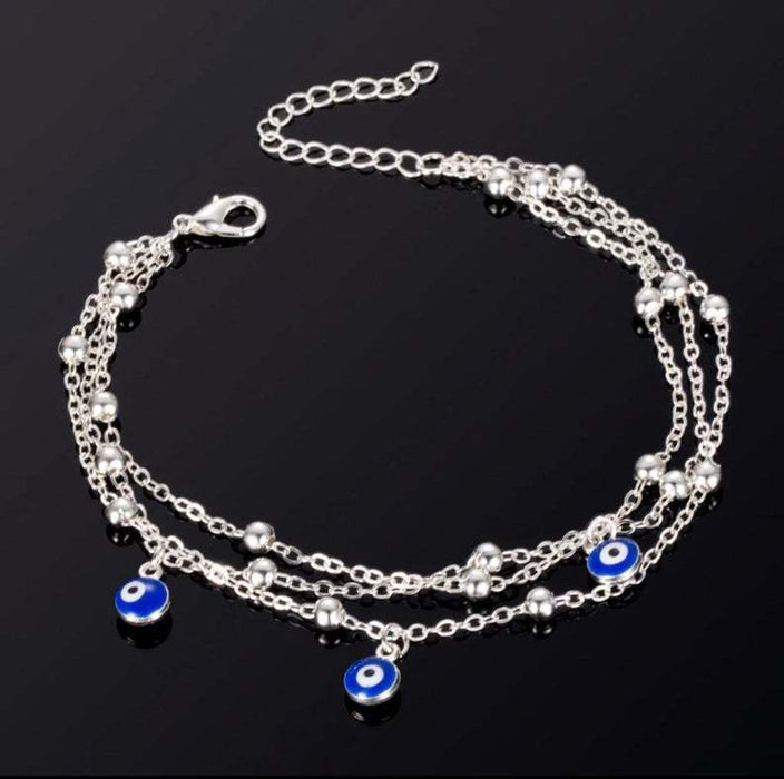 Wholesale Anklets Alloy Devil's Eye Multi-layer Adjustable JDC-AS-saip001