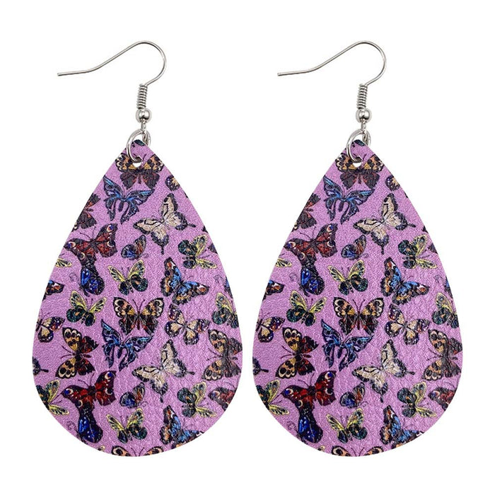 Jewelry WholesaleWholesale Butterfly Double Sided Printed PU Leather  earrings MOQ≥2 JDC-ES-Chengy009 Earrings Chengy %variant_option1% %variant_option2% %variant_option3%  Factory Price JoyasDeChina Joyas De China