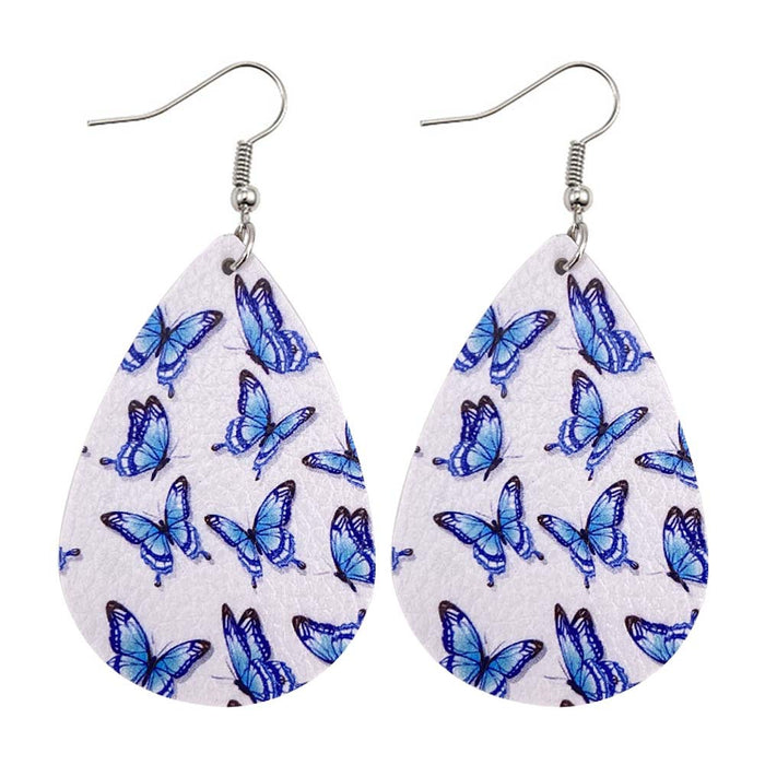 Jewelry WholesaleWholesale Butterfly Double Sided Printed PU Leather  earrings MOQ≥2 JDC-ES-Chengy009 Earrings Chengy %variant_option1% %variant_option2% %variant_option3%  Factory Price JoyasDeChina Joyas De China