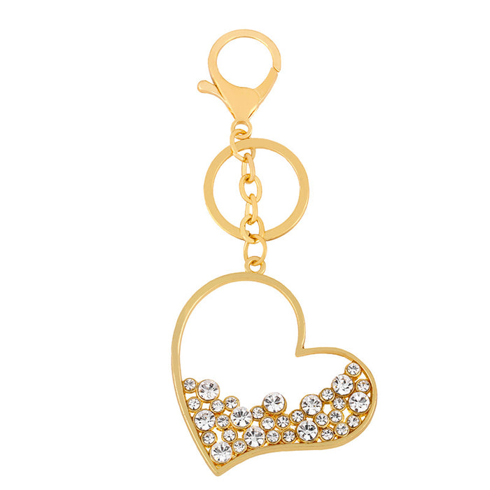 Wholesale Rhinestone Heart Shaped Alloy Keychain JDC-KC-AS001