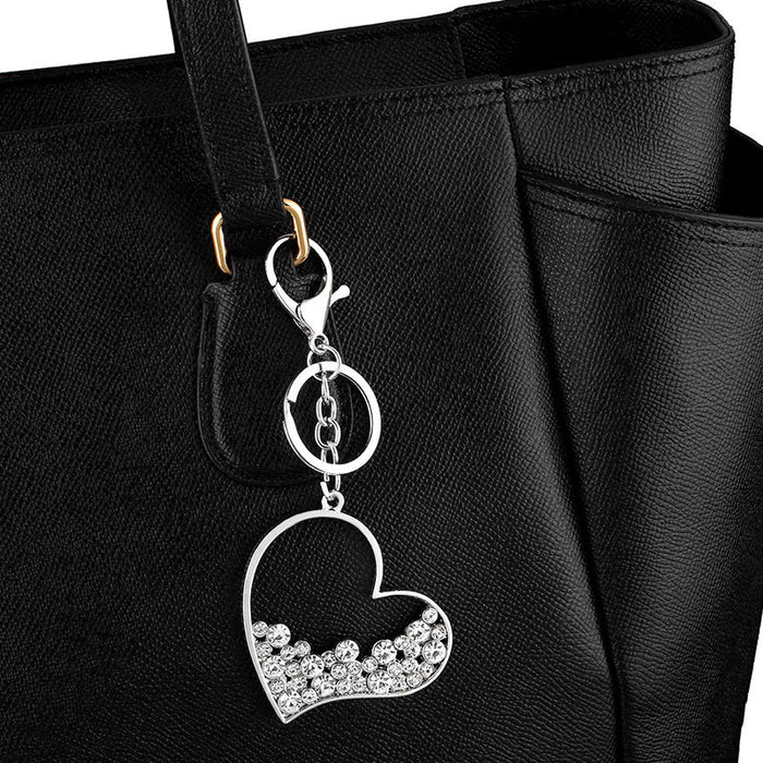 Wholesale Rhinestone Heart Shaped Alloy Keychain JDC-KC-AS001