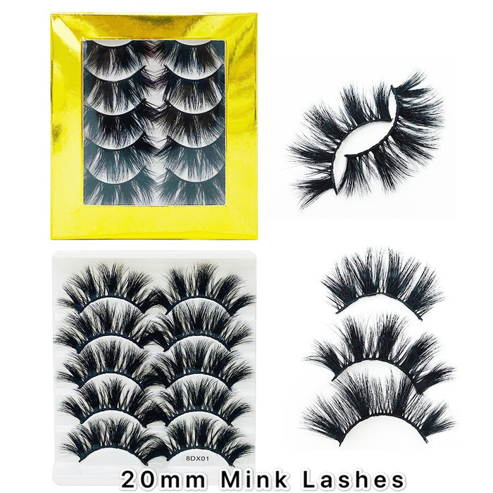 Jewelry WholesaleWholesale 20mm Mink Multi-Layer Thick Eyelashes 5 Pairs Pack JDC-EY-MYan001 eyelashes 魅颜 %variant_option1% %variant_option2% %variant_option3%  Factory Price JoyasDeChina Joyas De China