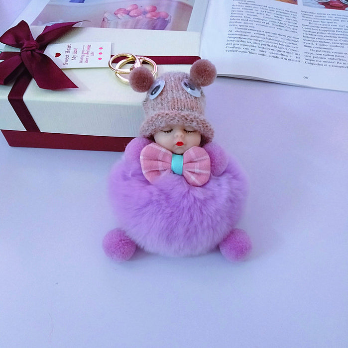 Wholesale Keychain Plush Doll Sleeping Cute Doll Keychain MOQ≥2 JDC-KC-LvYu002