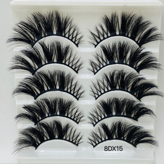 Wholesale 20mm Mink Multi-Layer Thick Eyelashes 5 Pairs Pack JDC-EY-MYan001