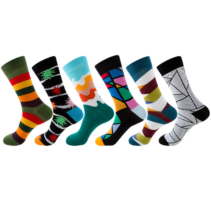 Wholesale Socks Cotton Striped Wavy Square MOQ≥3 JDC-SK-ZhuoQi001