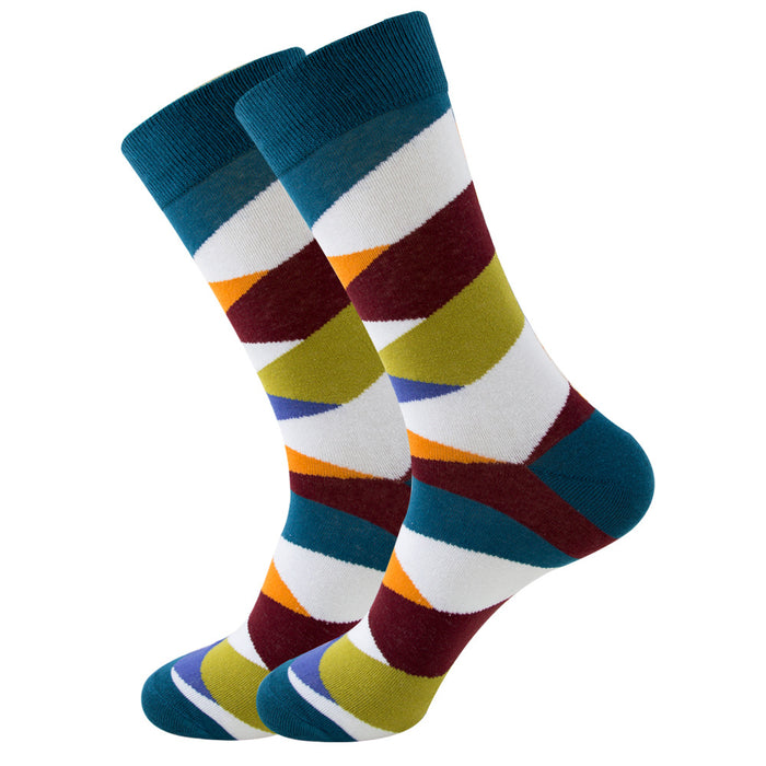 Wholesale Socks Cotton Striped Wavy Square MOQ≥3 JDC-SK-ZhuoQi001