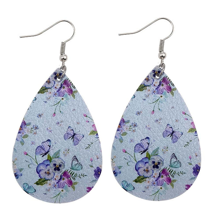 Jewelry WholesaleWholesale Butterfly Double Sided Printed PU Leather  earrings MOQ≥2 JDC-ES-Chengy009 Earrings Chengy %variant_option1% %variant_option2% %variant_option3%  Factory Price JoyasDeChina Joyas De China