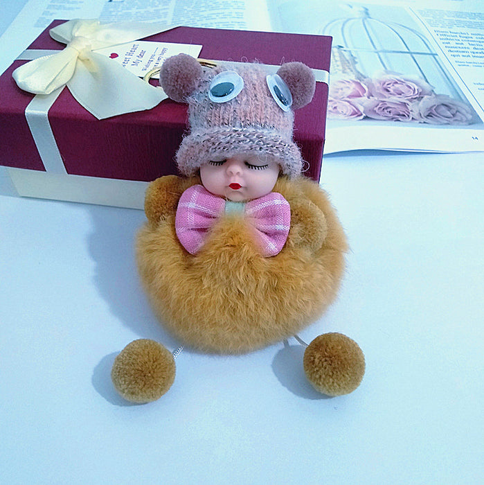 Wholesale Keychain Plush Doll Sleeping Cute Doll Keychain MOQ≥2 JDC-KC-LvYu002