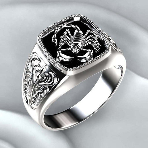 Jewelry WholesaleWholesale Scorpio Embossed Men's 925 Silver Plated Memorial Day Ring JDC-RS-Sanj023 Rings 三杰 %variant_option1% %variant_option2% %variant_option3%  Factory Price JoyasDeChina Joyas De China