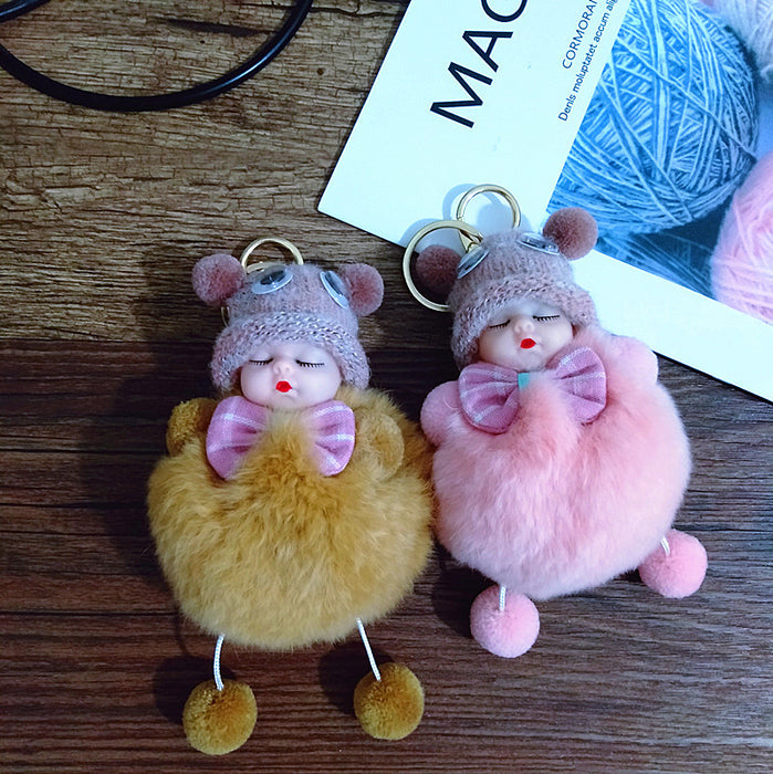 Wholesale Keychain Plush Doll Sleeping Cute Doll Keychain MOQ≥2 JDC-KC-LvYu002