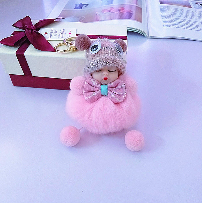 Wholesale Keychain Plush Doll Sleeping Cute Doll Keychain MOQ≥2 JDC-KC-LvYu002