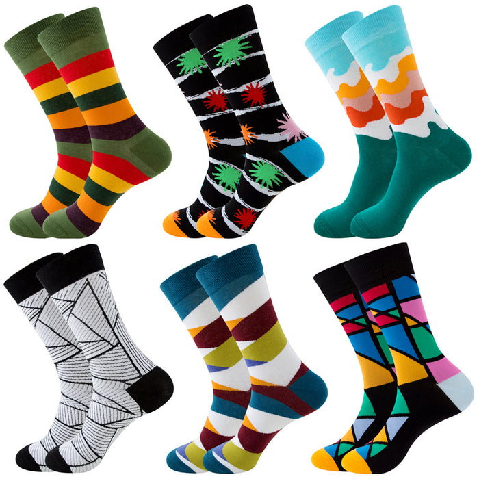 Wholesale Socks Cotton Striped Wavy Square MOQ≥3 JDC-SK-ZhuoQi001