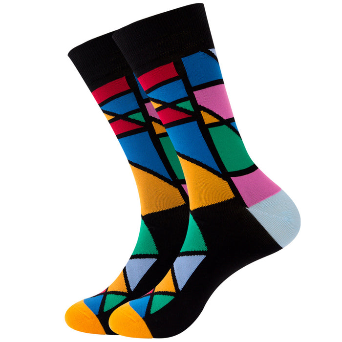 Wholesale Socks Cotton Striped Wavy Square MOQ≥3 JDC-SK-ZhuoQi001