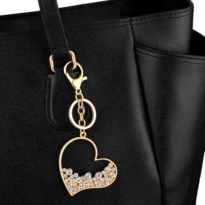 Wholesale Rhinestone Heart Shaped Alloy Keychain JDC-KC-AS001