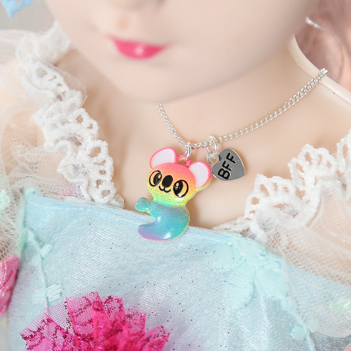 Wholesale Alloy Colorful Raccoon Kids Necklace Set MOQ≥2 JDC-NE-yilai001