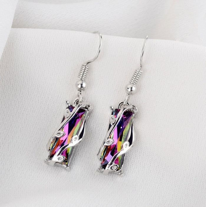 Wholesale Popular Color Crystal Leaf Earrings Stud Earrings JDC-ES-JDie002