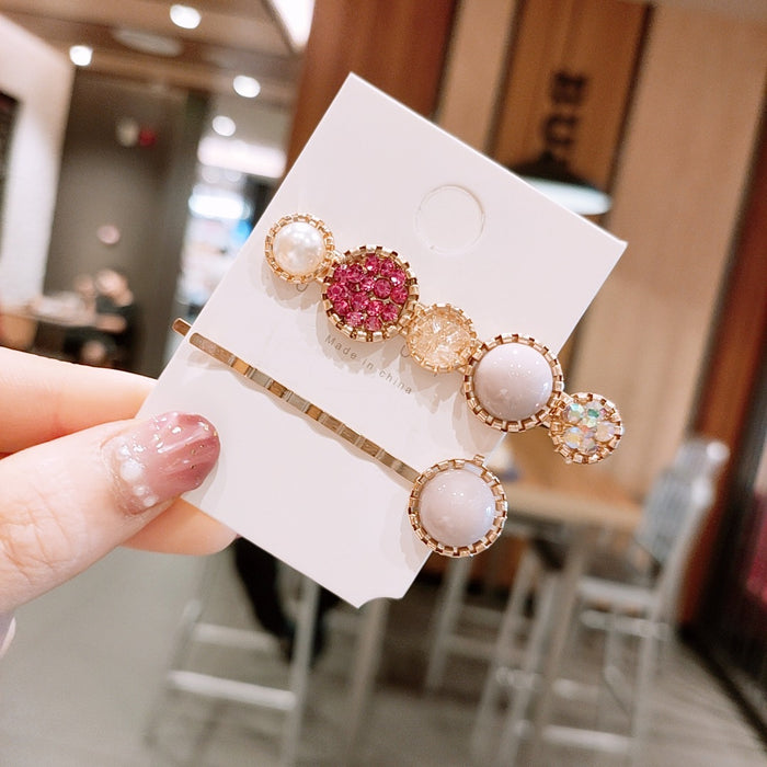 Wholesale pearl hairpin rhinestone one word hairpin JDC-HC-XiY006