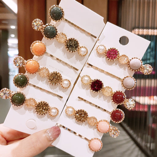 Jewelry WholesaleWholesale pearl hairpin rhinestone one word hairpin JDC-HC-XiY006 Hair Clips 昕越 %variant_option1% %variant_option2% %variant_option3%  Factory Price JoyasDeChina Joyas De China