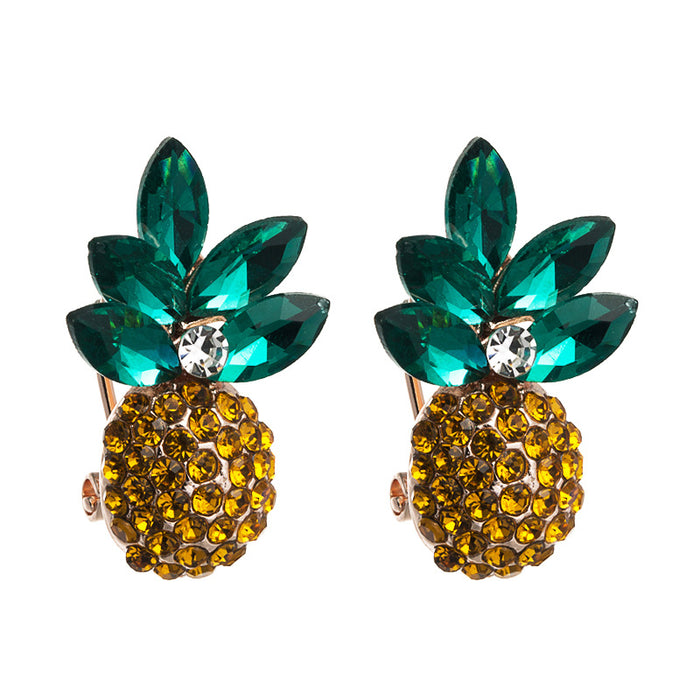 Jewelry WholesaleWholesale summer versatile alloy inlaid color Rhinestone pineapple Ear Studs JDC-ES-HEM006 Piercings 和鸣 %variant_option1% %variant_option2% %variant_option3%  Factory Price JoyasDeChina Joyas De China