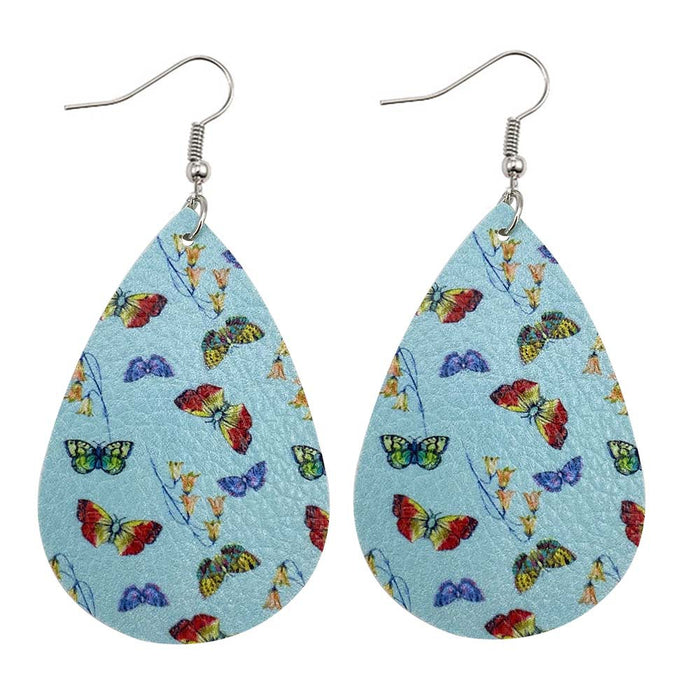 Jewelry WholesaleWholesale Butterfly Double Sided Printed PU Leather  earrings MOQ≥2 JDC-ES-Chengy009 Earrings Chengy %variant_option1% %variant_option2% %variant_option3%  Factory Price JoyasDeChina Joyas De China