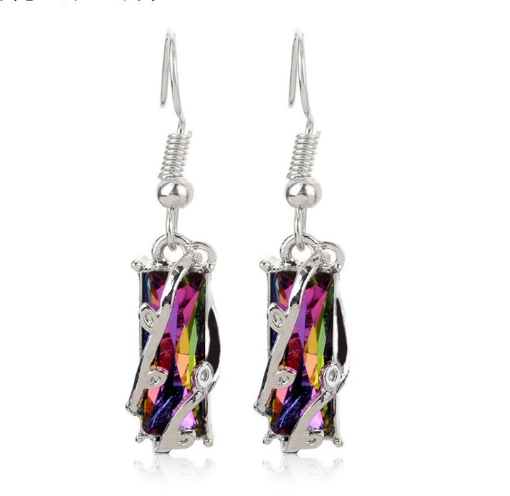 Wholesale Popular Color Crystal Leaf Earrings Stud Earrings JDC-ES-JDie002