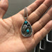 Jewelry WholesaleWholesale Inlaid Turquoise Vintage Dyed Black Feather Pendant Necklace JDC-NE-Saip015 Necklaces 赛蒲 %variant_option1% %variant_option2% %variant_option3%  Factory Price JoyasDeChina Joyas De China