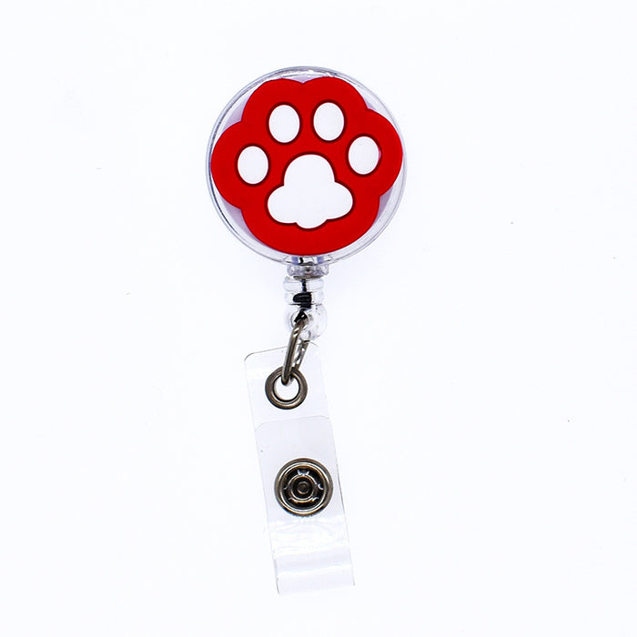 Wholesale cute cat paw chest badge retractable buckle cartoon certificate buckle MOQ≥2 JDC-KC-FuR001