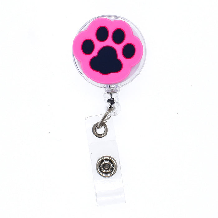 Wholesale cute cat paw chest badge retractable buckle cartoon certificate buckle MOQ≥2 JDC-KC-FuR001