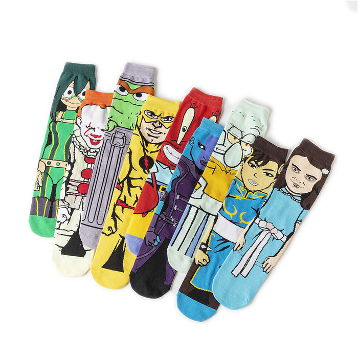 Wholesale socks cartoon medium and long tube skateboard personality socks (M) JDC-SK-HuiHe008