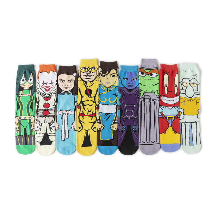 Wholesale socks cartoon medium and long tube skateboard personality socks (M) JDC-SK-HuiHe008