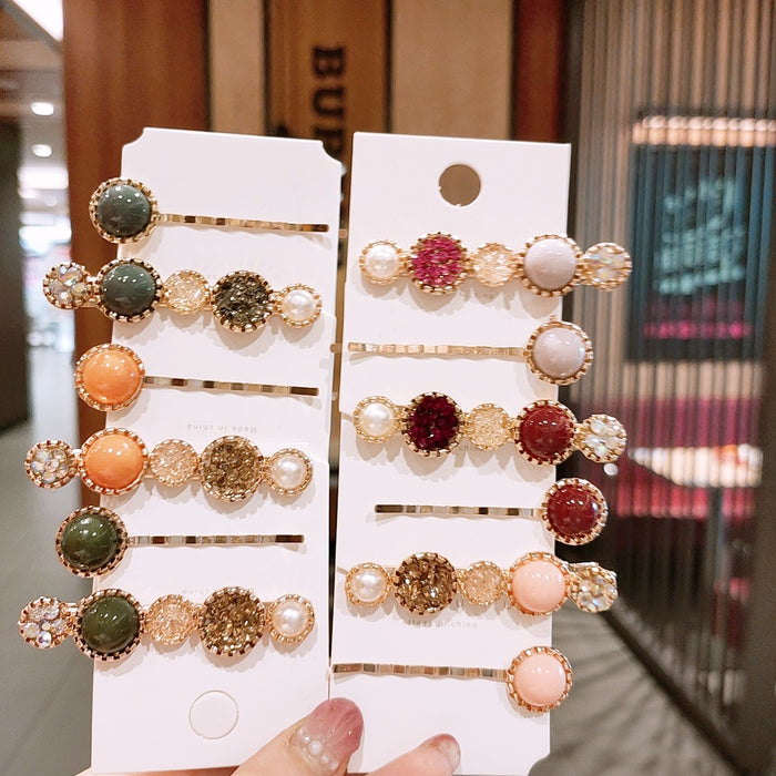 Jewelry WholesaleWholesale pearl hairpin rhinestone one word hairpin JDC-HC-XiY006 Hair Clips 昕越 %variant_option1% %variant_option2% %variant_option3%  Factory Price JoyasDeChina Joyas De China