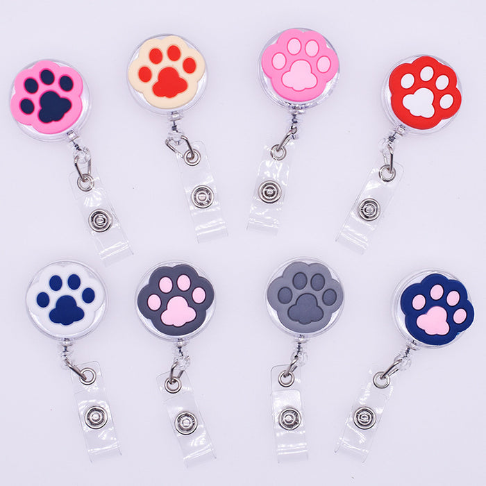 Jewelry WholesaleWholesale cute cat paw chest badge retractable buckle cartoon certificate buckle MOQ≥2 JDC-KC-FuR001 Keychains 富润 %variant_option1% %variant_option2% %variant_option3%  Factory Price JoyasDeChina Joyas De China